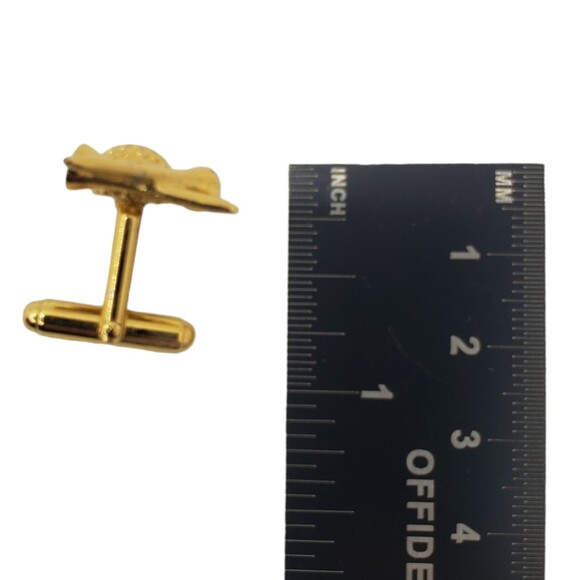 Vintage Cufflinks Gold Tone Golf Ball and Tee Cuff Links - Picture 5 of 5